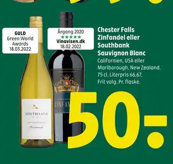 Coop 365 Chester falls zinfandel eller southbank sauvignon blanc tilbud