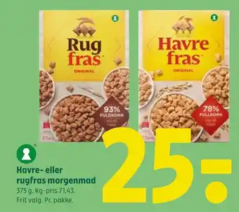 Coop 365 Havre- eller rugfras morgenmad tilbud