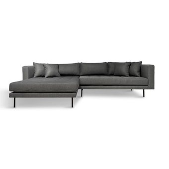 Sit´n Sleep Bresso sofa m/chaiselong, mørkegrå tilbud