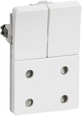 Lk fuga dobbelt stikkontakt med afbryder, 1½ modul, hvid