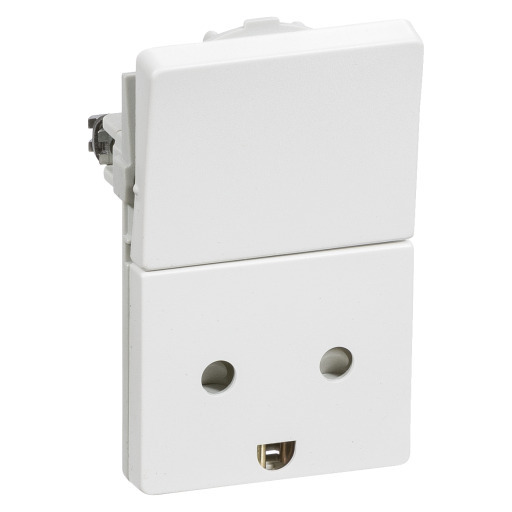 Billigvvs Lk fuga stikkontakt med afbryder med jord, 1½ modul, hvid tilbud
