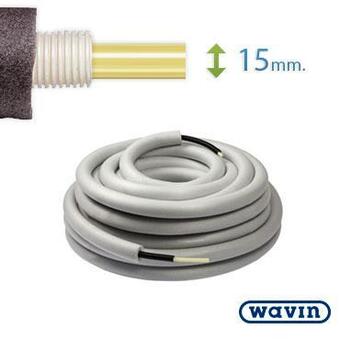 Wavin universal pex rør i rør med isolering 15 mm til vand og varme - 50 meter