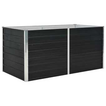 Hævet plantekasse 160 x 80 x 77 cm galvaniseret stål antracitgrå