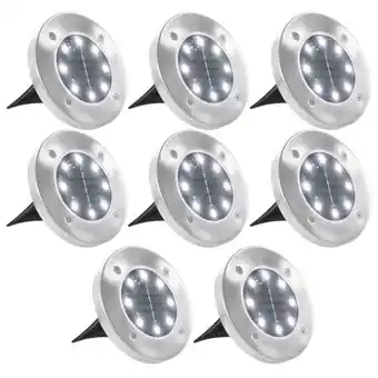 Solcellejordlys 8 stk. led-lys hvid