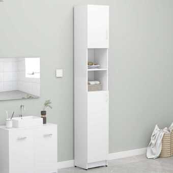 Bolig Center Badeværelsesskab 32x25,5x190 cm spånplade hvid tilbud