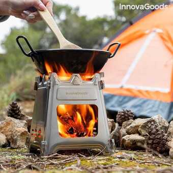 Sammenklappelig stål camping komfur flamet innovagoods