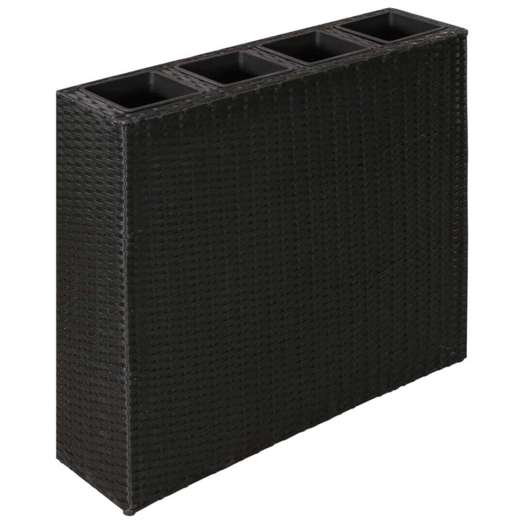 Bolig Center Plantekasse med 4 krukker polyrattan sort tilbud
