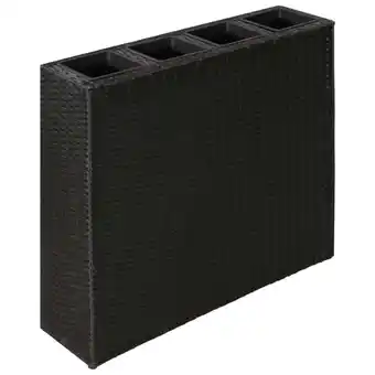 Bolig Center Plantekasse med 4 krukker polyrattan sort tilbud