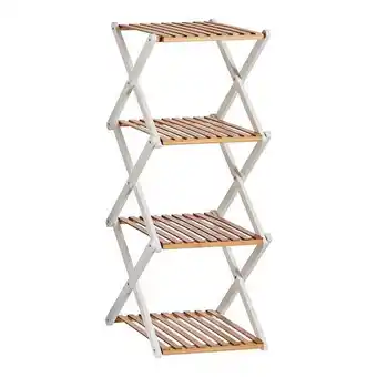 Bolig Center Hylder brun hvid foldbar træ (32 x 96 x 39 cm) tilbud