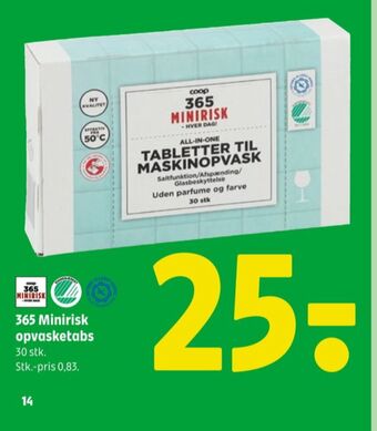 Coop 365 Coop 365 minirisk maskinopvask-tabs tilbud