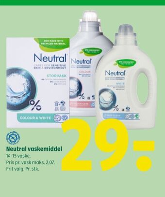 Coop 365 Neutral vaskepulver tilbud