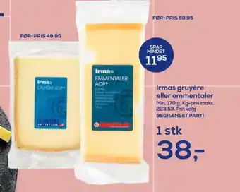 Irma Irmas gruyere tilbud