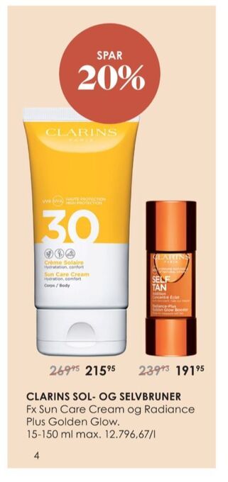 Matas Clarins selvbruner tilbud