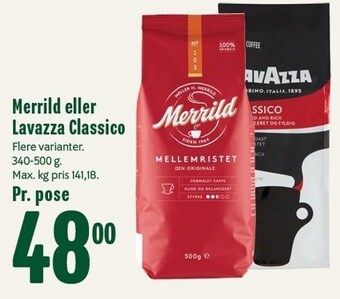 Min Købmand Merrild eller lavazza classico tilbud