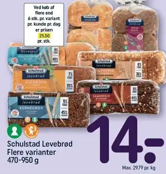 REMA 1000 Schulstad levebrød flere varianter tilbud