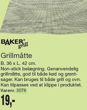 Harald Nyborg Baker grill grillmåtte tilbud