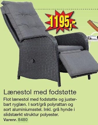 Harald Nyborg Lænestol med fodstøtte tilbud