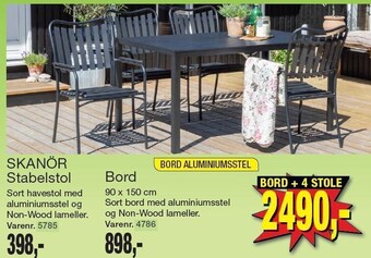 Harald Nyborg Skanör stabelstol, bord el. bord + 4 stole tilbud