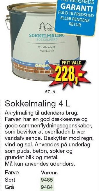 Harald Nyborg Sokkelmaling 4 l tilbud