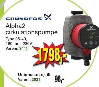 Harald Nyborg Grundfos alpha2 cirkulationspumpe tilbud