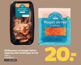 Netto Bådsmand Varmrøget Laksetopping eller Koldrøget ørred tilbud