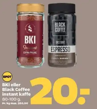 Netto BKI Eller Black Coffee Instant Kaffe tilbud