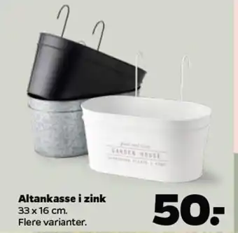 Altankasse i Zink