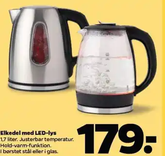 Elkedel Med LED-Lys