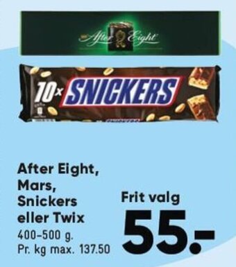 After Eight, Mars, Snickers eller Twix