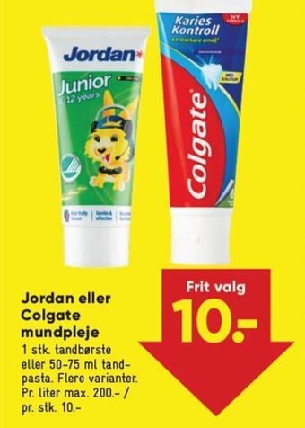 Bilka Jordan eller Colgate Mundpleje tilbud