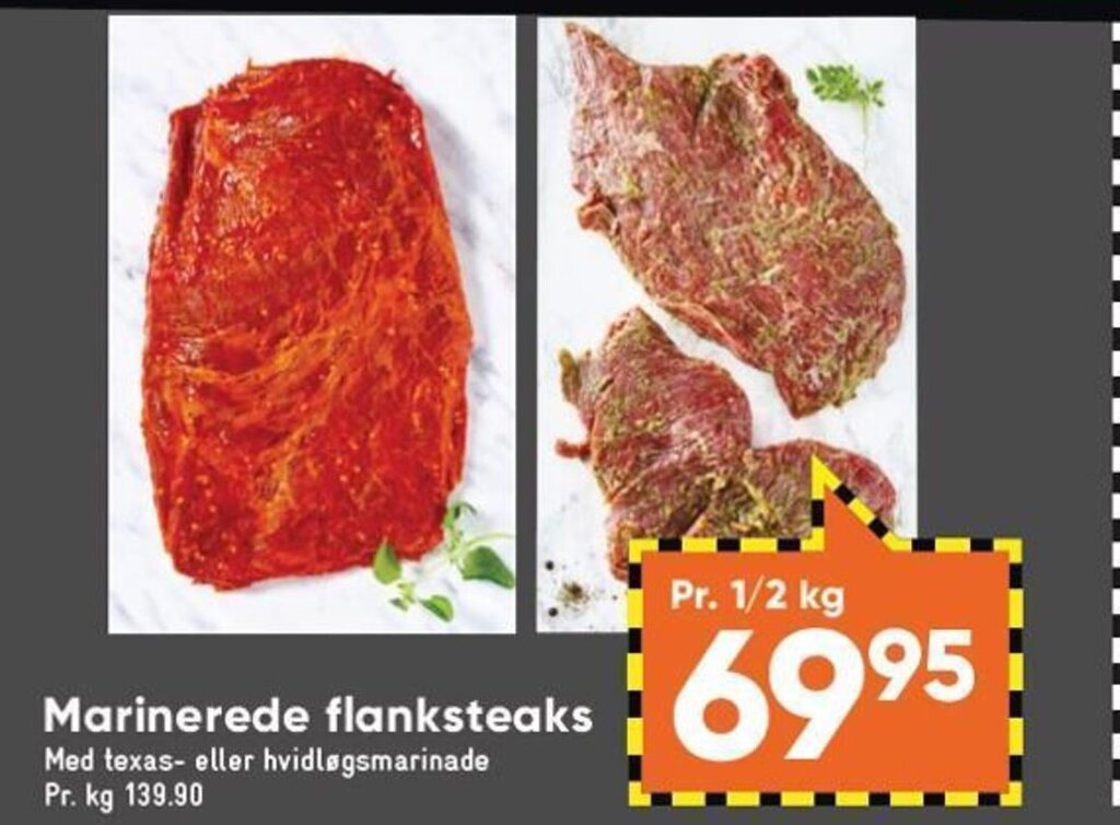 Marinerede Flanksteaks tilbud hos Bilka