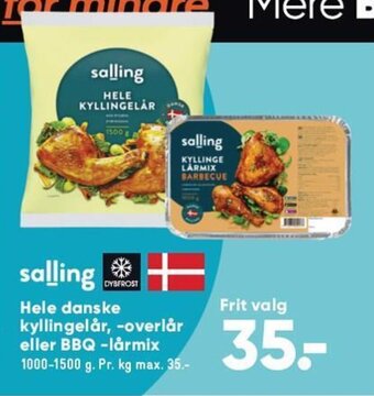 Bilka Hele Danske Kyllingelår, -Overlår eller BBQ -Lårmix tilbud