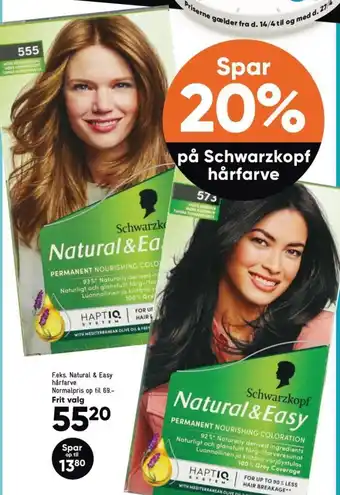 Bilka F.eks. Natural & Easy Hårfarve tilbud