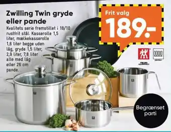 Bilka Zwilling Twin Gryde eller Pande tilbud