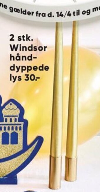 Bilka 2 stk. Windsor Hånddyppede Lys tilbud