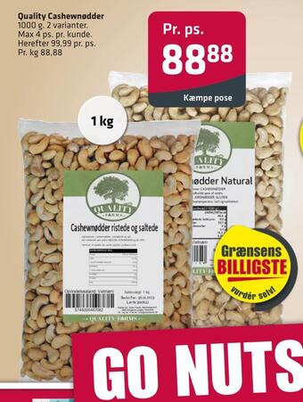 Fleggaard Quality cashewnødder tilbud
