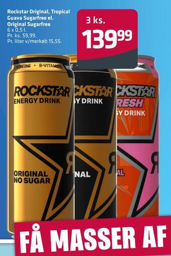 Fleggaard Rockstar original, tropical guava sugarfree el. original sugarfree tilbud