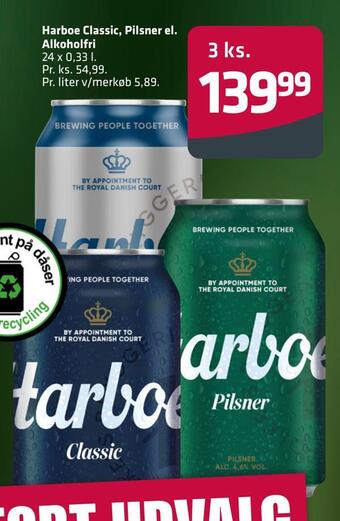 Fleggaard Harboe classic, pilsner el. alkoholfri tilbud