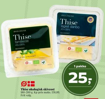 Dagli'Brugsen Thise økologisk skiveost tilbud