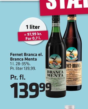 Fleggaard Fernet branca el. branca menta tilbud