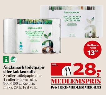 Dagli'Brugsen Änglamark toiletpapir eller køkkenrulle tilbud