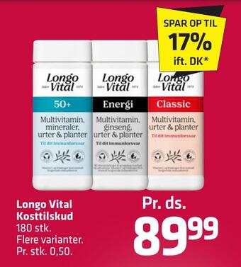 Fleggaard Longo vital kosttilskud tilbud