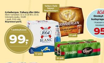 Dagli'Brugsen Grimbergen, tuborg eller 1664 tilbud