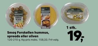 Kvickly Smag forskellen hummus, spreads eller oliven tilbud