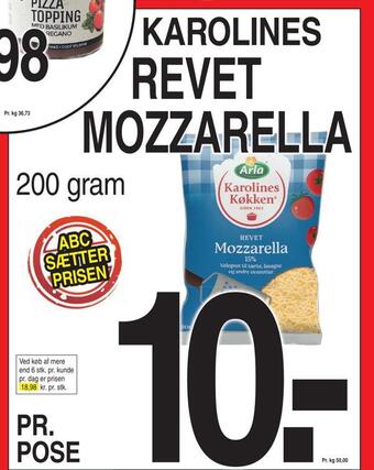 ABC Lavpris Revet mozzarella tilbud