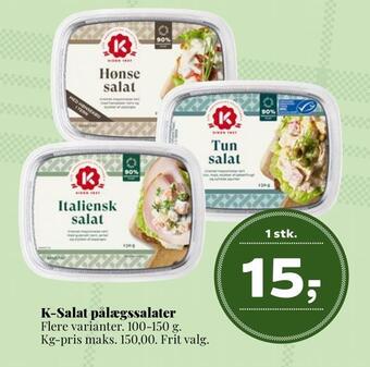 Dagli'Brugsen K-salat pålægssalater tilbud