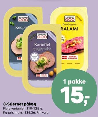 Kvickly 3-stjernet pålæg tilbud