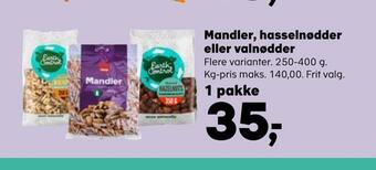 Kvickly Mandler, hasselnødder eller valnødder tilbud