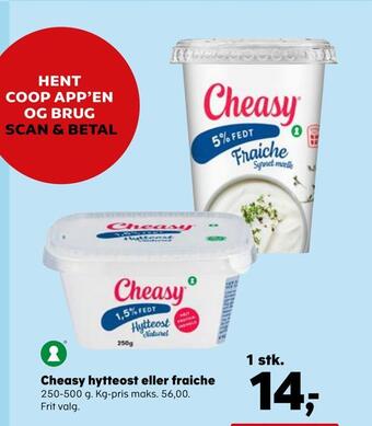 Kvickly Cheasy hytteost eller fraiche tilbud