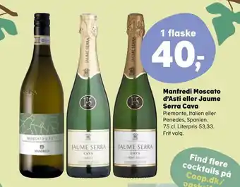 Manfredi moscato d'asti eller jaume serra cava